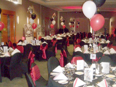 FUN.1 Decorated Function Theme Example - Red Satin Celebration